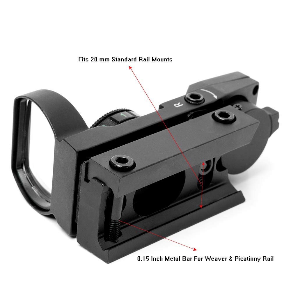 ACEXIER Mirino 20mm Rail Olografico Red DOT Sight 4 Reticolo tattico Ambito Collimatore Mirino Ottico Caccia Airsoft Ottica