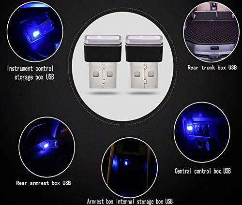 Kit de iluminación ambiental LED para interior de auto USB rojo miniatura 3