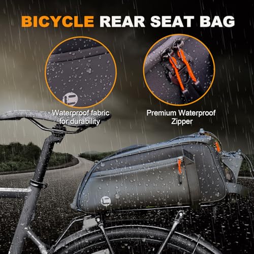NDakter 10L 3-in-1 Rear Bike Rack Bag