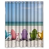 Special Design Beach Chairs Waterproof Bathroom Fabric Shower Curtain,Bathroom decor 60