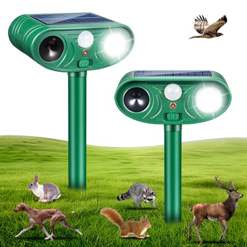 Solar Ultrasonic Outdoor Animal Repellent (2 Pack)