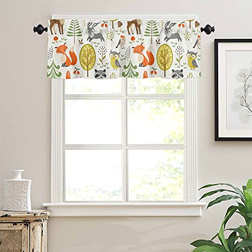 Big Buy Store Trees, Mushrooms And Berries Kitchen Curtain Valance, Window Curtain Valance Rod Pocket, 1 Panel Small Valances Window Treatment For Bathroom Living Room Cafe (54X18 Inch, ) #TOP12