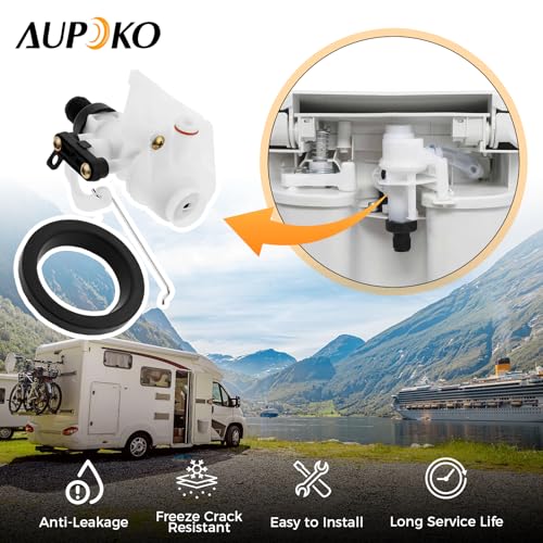 Image of Aupoko 31705 RV Toilet Water Valve Kit, Leak-Resistant High-Performance RV Toilet Water Valve Module Assembly Compatible with Thetford Aqua-Magic V High and Low Models for 31688 31687 31683 31648 etc