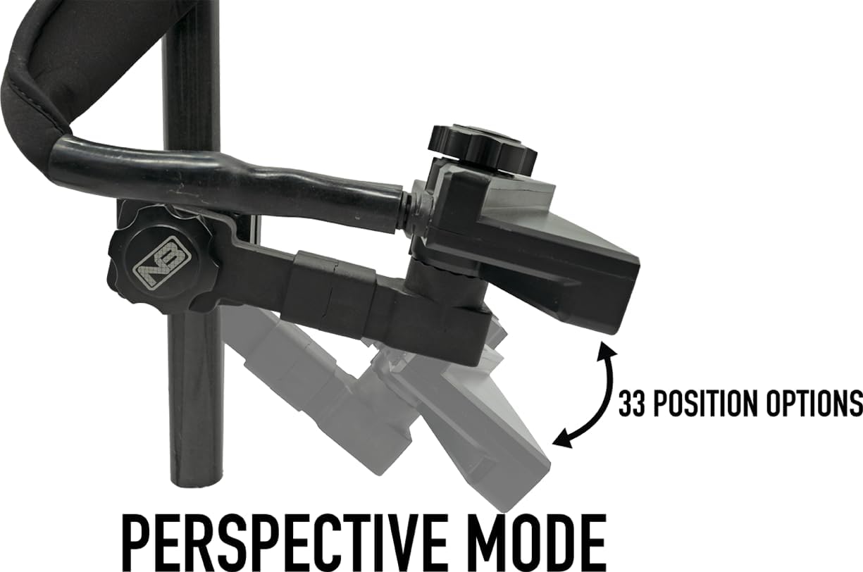 0 Degree Dual Mount for Garmin Livescope LVS34 Plus, Forward Down and Perspective Mode, Aluminum, Black, Gimbal Mount