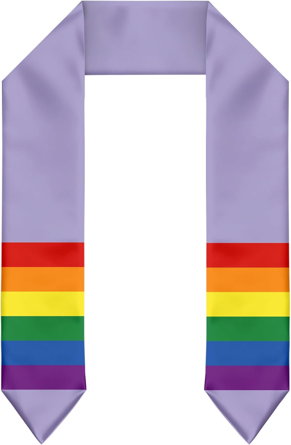 Rainbow Lavender LGBTQ+ Gay Queer Flag Graduation Stole Graduation Sash Scarf for International Student Abroad Adult Unisex