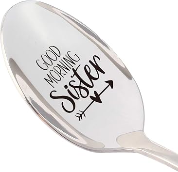 THREE HUMAN Good Morning Sister Spoon, Gifts for Friend-sister birthday, Sister in Law