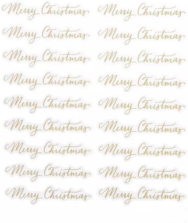 Christmas Gold Foil Script Merry Christmas Stickers - Foil Adhesive Decals for Crafts & Scrapbooks - 36 Pieces