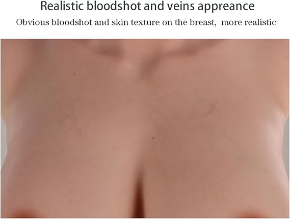 8th Generation Silicone Bib Half Bodysuit with Silicone Filler Oil-Free Silicone Chest Plate Float Point Inside