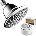 AquaCare By HotelSpa Filtered Shower Head Extra-Large 6 Inch Chrome Face 6 Setting Showerhead with 3 Stage Shower Filter Cartridge Inside