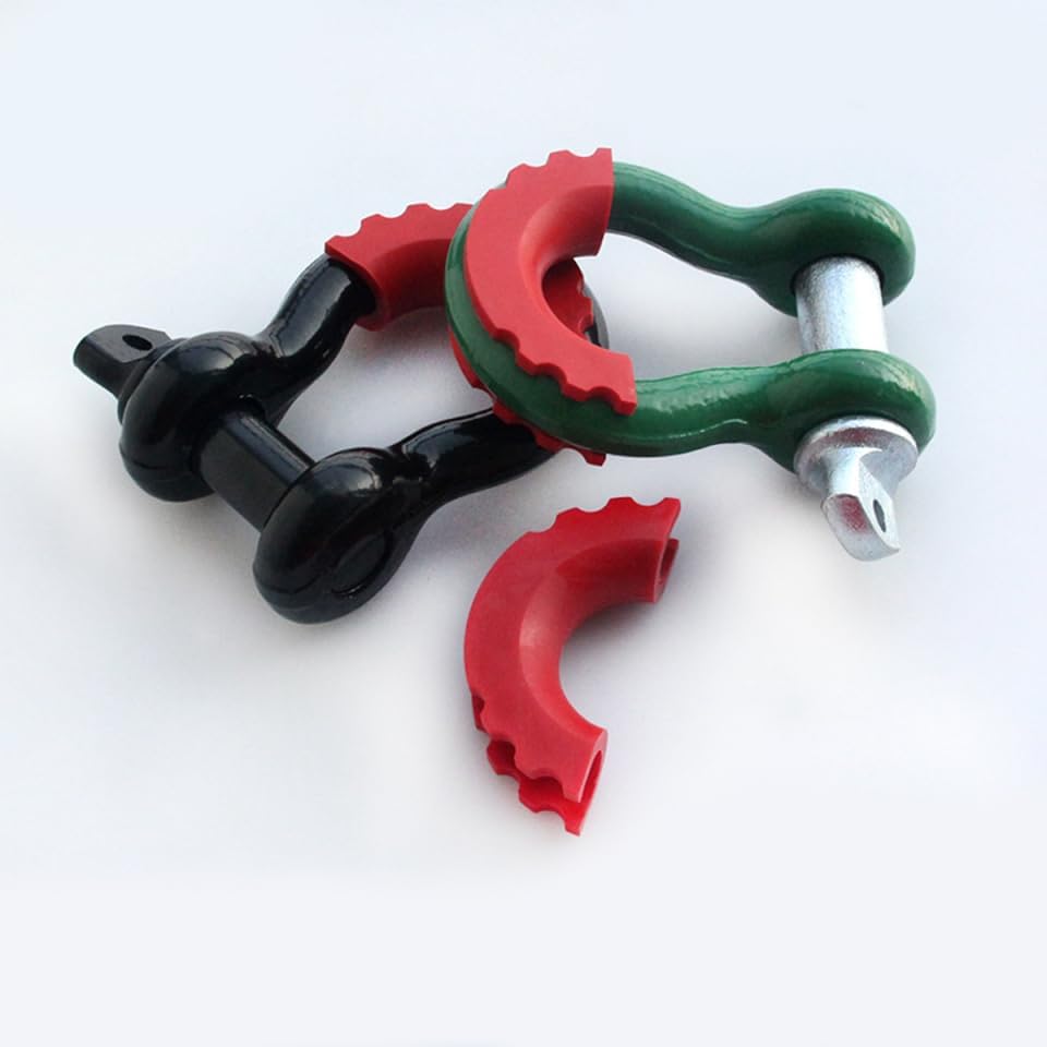 PRETYZOOM 2 Pcs D-Ring Shackle Cover for Off-Road Vehicles 3/4 Bow Shackle Protectors Metal Reinforced D-Ring Isolator Truck Accessory
