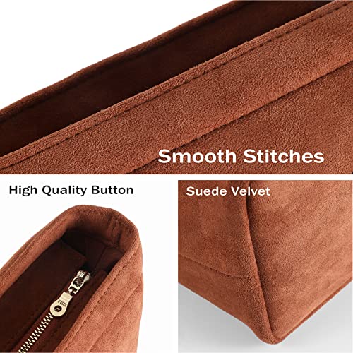 Oaikor Purse Organizer Insert For Handbags, Bag Organizer For Tote, Compatible With Celine Small Bucket Triomphe(S-Brown Velevt) #TOP4