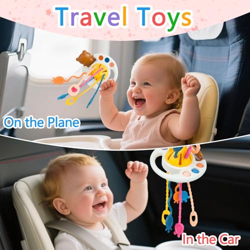 Image of Montessori Activity Toy - Sensory Activities for Toddlers and Kids, Silicone Pull String Toy，Baby Learning Games for Ages for 6-9-12-18Months
