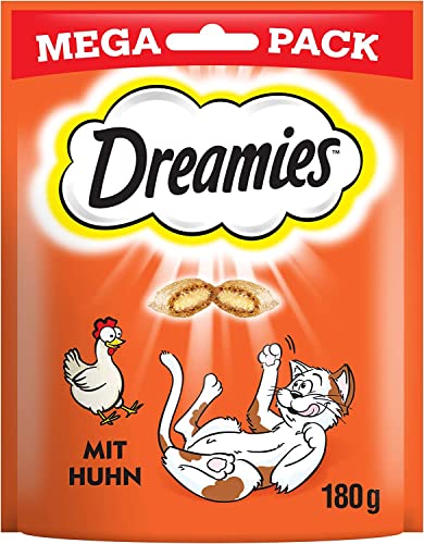 Dreamies Przekąski dla kotów klasyczne przysmaki z kurczakiem, 4 opakowania (4 x 180 g)