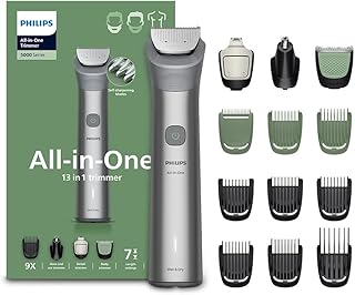 Philips India's No.1 Men's Trimmer | Skin Safe Grooming | 13-in-1 Essential Body Kit - Face, Hair & Body | BeardSense Technology | Nose/Ear Trimming | 5 yrs* warranty | 120 Min Runtime | MG5942/15