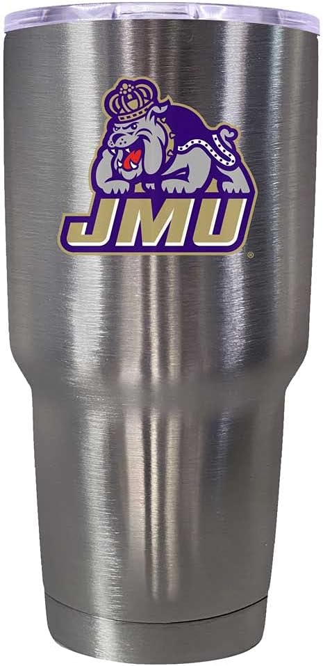 R and R Imports James Madison Dukes 24 oz Insulated Stainless Steel Tumbler colorlesss Officially Licensed Collegiate Product