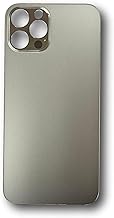 Smartex Back Glass, Glass Case Compatible with iPhone 12 Pro | Big Hole without Logo (Black)