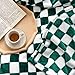 LOMAO Throw Blankets Flannel Blanket with Checkerboard Grid Pattern Soft Throw Blanket for Couch, Bed, Sofa Luxurious Warm and Cozy for All Seasons (Green, 60