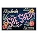 Personalized Planet She Shed Doormat with Custom Personalization Printed on Black Rectangular 1/4â€ Thick Non Slip Mat for Work Area or Babe Cave, 27x18