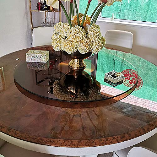 Lixfdj Durable Spinning Tray Lazy Susan Turntable Dining Table Centerpieces Serving Plate - Brown - With Auxiliary Wheel - 23/27/31 Inch//293 (Color : Aluminum Alloy Base, Size : 118Cm/46.5In) #TOP2