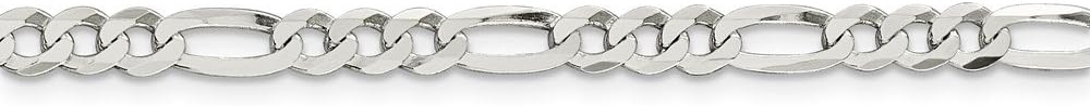 The Black Bow Black Bow Jewelry Sterling Silver 4.5mm Flat Figaro Chain Bracelet & Anklet, 9 Inch