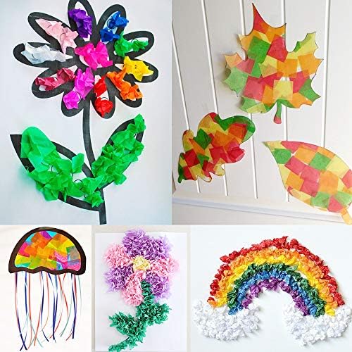 Anvin 3000 Pcs Tissue Paper Squares 2 Inch x 2 inch Rainbow Tissue Mosaic Squares for Arts Crafts DIY Projects Scrunch Art Classroom Activities and More- 30 Assorted Colors