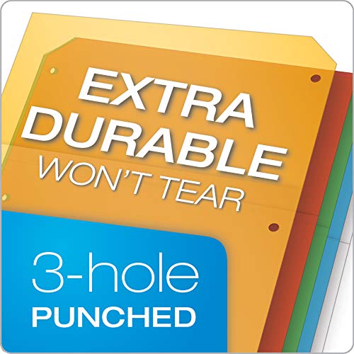 Cardinal Plastic Binder Dividers, Double-Pocket, 5-Tab, Insertable Multicolor Tabs, Letter Size, 1 Set (84009) #TOP9