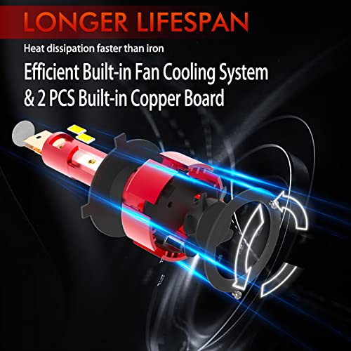 Ml Milele H4/9003/Hb2 Led Headlight Bulbs, 50W 12000 Lumens 500% Brighter Led Headlights Conversion Kit 6000K Cool White Ip68 Waterproof Halogen Bulb Replacement Plug And Play,Pack Of 2 #TOP1