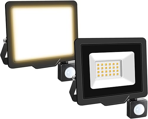 Vista 12 de Willpower 2 unids LED Floodlight 10W 1000lm LED luces de seguridad al aire libre con sensor de movimiento LED luz de trabajo IP66 impermeable PIR