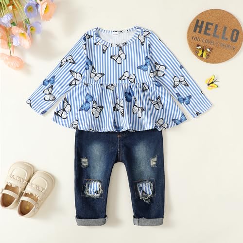 NZRVAWS Infant Baby Girl Clothes 18 Months 24 Months Toddler Girl Outfit Top Long Pant Fall Winter Clothing For Girl - Thumbnail 2