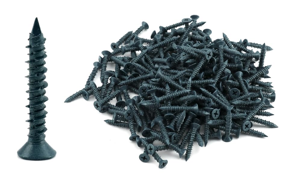 Miniatura 8 de QWORK Anclaje plano Phillips de hormigón con punta de diamante, 200 tornillos de hormigón con punta de diamante para anclar mampostería, bloque o