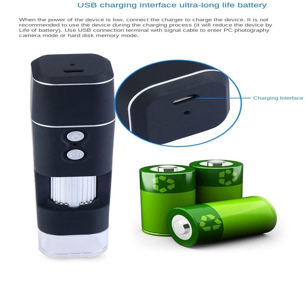 Microscopio Digitale Wi-Fi E USB 1000X, Microscopio Tascabile Wireless HD 1080P per Cellulari, Computer, Riparazioni E Ispezioni.