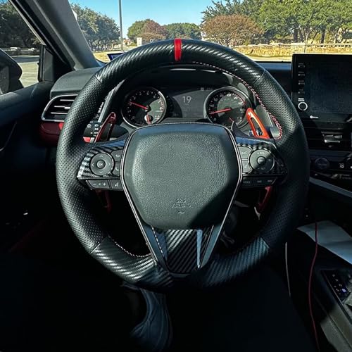 Loncky Custom Stitched Genuine Leather Steering Wheel Cover for Toyota Avalon RAV4 2019 2020 2021 2022 2023 2024/ Camry 2018-2024 / Corolla 2020-2025/Venza 2021-2024 OEM Interior Accessories by Loncky - Used condition - Image 4