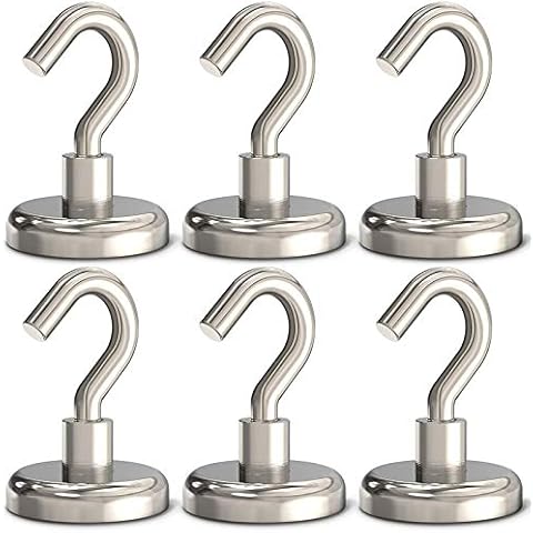 GREATMAG Magnetic Hooks Heavy Duty, 110 lbs Strong Magnet Hooks for Hanging, Magnet with Hook for Cruise, Refrigerator, Pack of 6 Cover