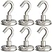 GREATMAG Magnetic Hooks, 80 lbs Heavy Duty Magnet Hooks, Super Powerful Neodymium Magnets for Hanging, 1.26 Inches Diameter, Pack of 6