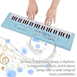 KOCAN Clavier électronique 61 touches, instrument de musique avec microphone, double mode d’alimentation, clavier de piano portable, 6 chansons de démonstration, 5 rythmes différents, cadeau pour,pian - Les Beatles, Paul McCartney, John Lennon, RIngo Starr, George Harrison KOCAN Clavier électronique 61 touches, instrument de musique avec microphone, double mode d'alimentation, clavier de piano portable, 6 chansons de démonstration, 5 rythmes différents, cadeau pour,pian – Image 7