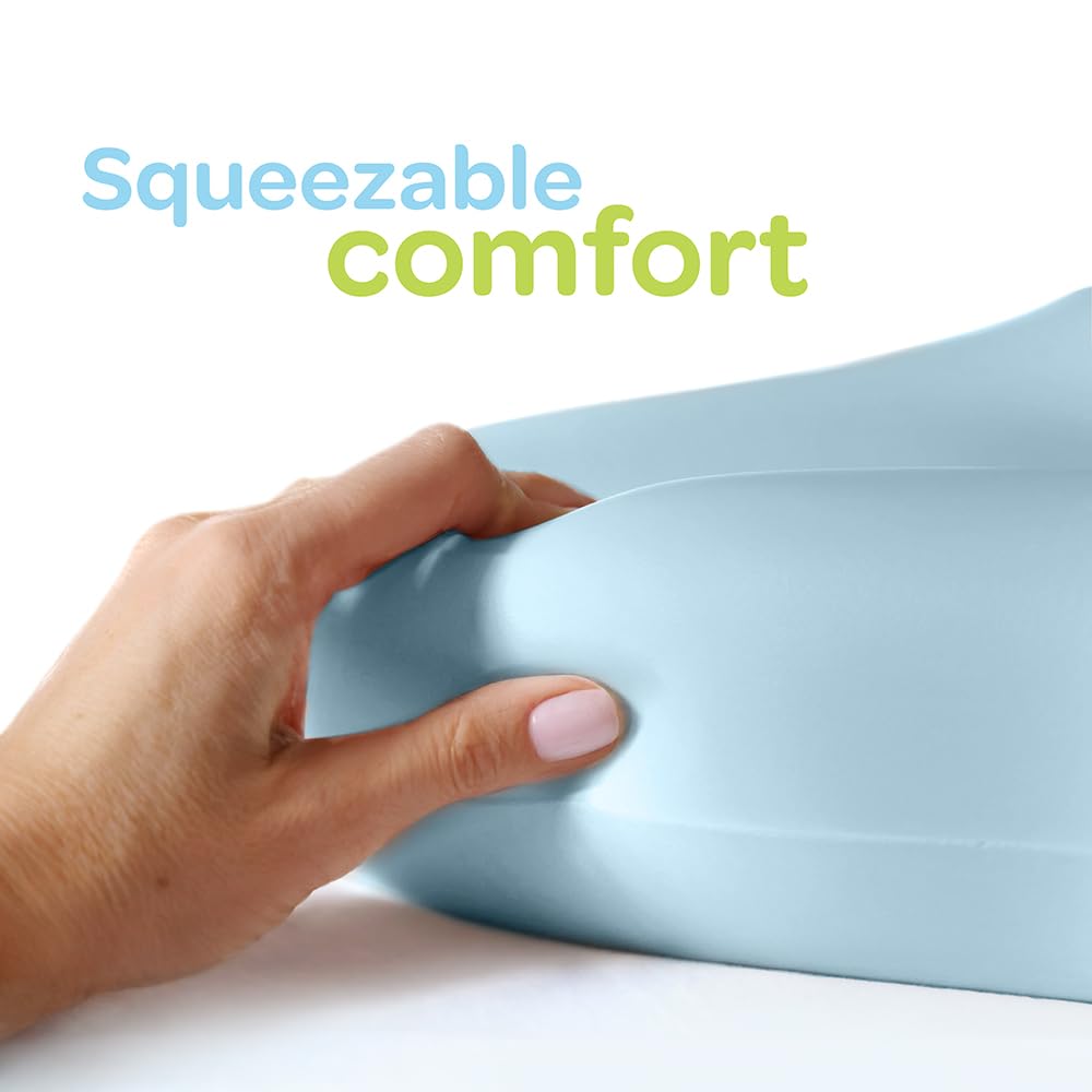 Keekaroo Peanut Changer Baby Blue – The Original Made in USA Easy-to-Clean Changing pad and The only Shell Over Foam, Fully impermeable to Fluid - Limited Edition Color