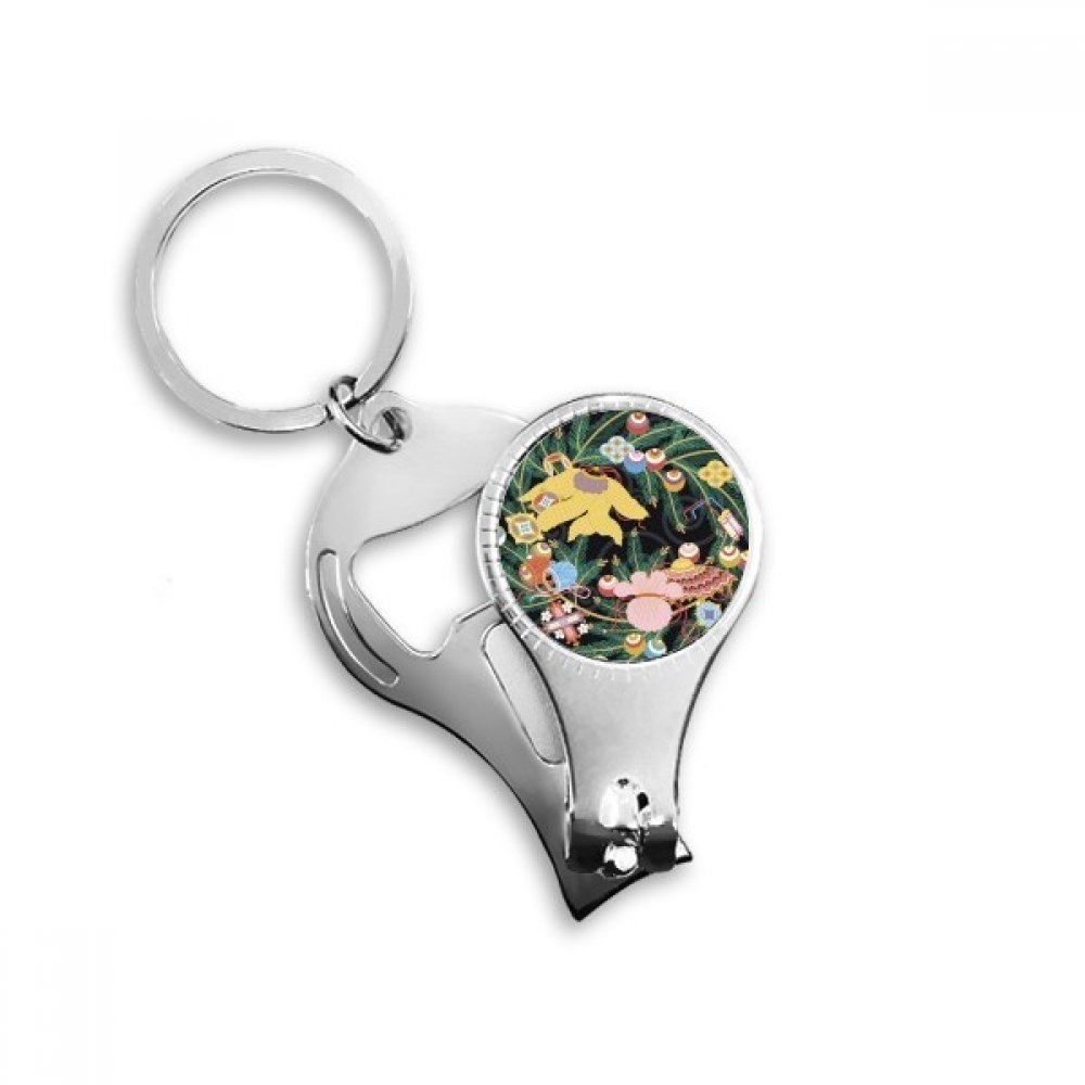 Peinture japonaise coupe-ongles et porte-clés décapsuleur aux finitions d'art