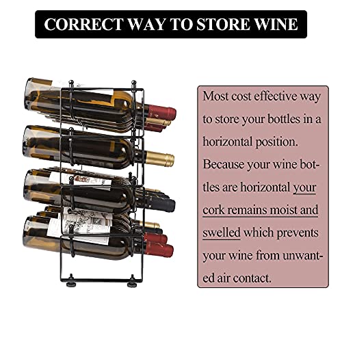 Tonlea 4 Tier Wine Bottle Holder, 16 Bottles Wine Storage, Wine Bottle Rack Stackable, Wine Storage Rack For Cabinet Pantry(Black, Version 1.0) #TOP6