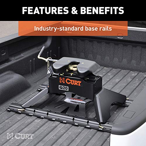 Curt 16220 X5 Gooseneck To 5Th Wheel Adapter For Double Lock Ezr Hitches, Industry-Standard Base Rails, 20,000 Lbs #TOP4