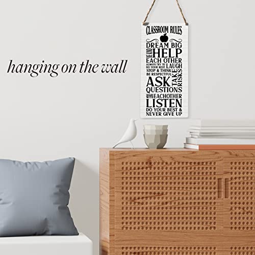 Rustic Classroom Rules Wood Sign Classroom Décor Classroom Decorations Inspirational Teacher Back To School Wall Décor Hanging Wall Sign Wooden Wall Art Decor Decorative Plaque Sign For Classroom #TOP2