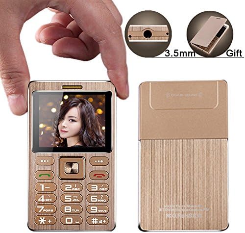 SATREND A10 Card Small Mini Cell Phone Made Of Metal Best For Kids Students Backup GSM Phone Quadband Back To School Christmas Gift(Gold)
