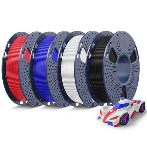 Image of SUNLU PETG 3D Printer Filament Bundle, 0.25kg Each Spool, Total 1kg, Mini Spool, High Speed PETG 1.75mm, 4 Packs, Black+White+Red+Blue