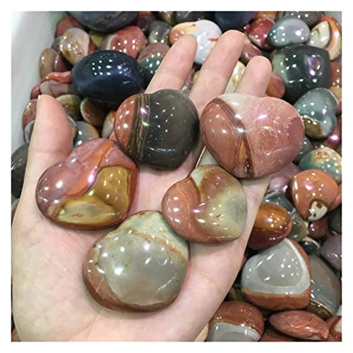 FACSER Naturalny kryształ szorstki 5 szt. naturalny agat oceaniczny serce kryształy Reiki miłość jaspis kamienie szlachetne do dekoracji ślubnej i dekoracji domu rękodzieła dekoracja