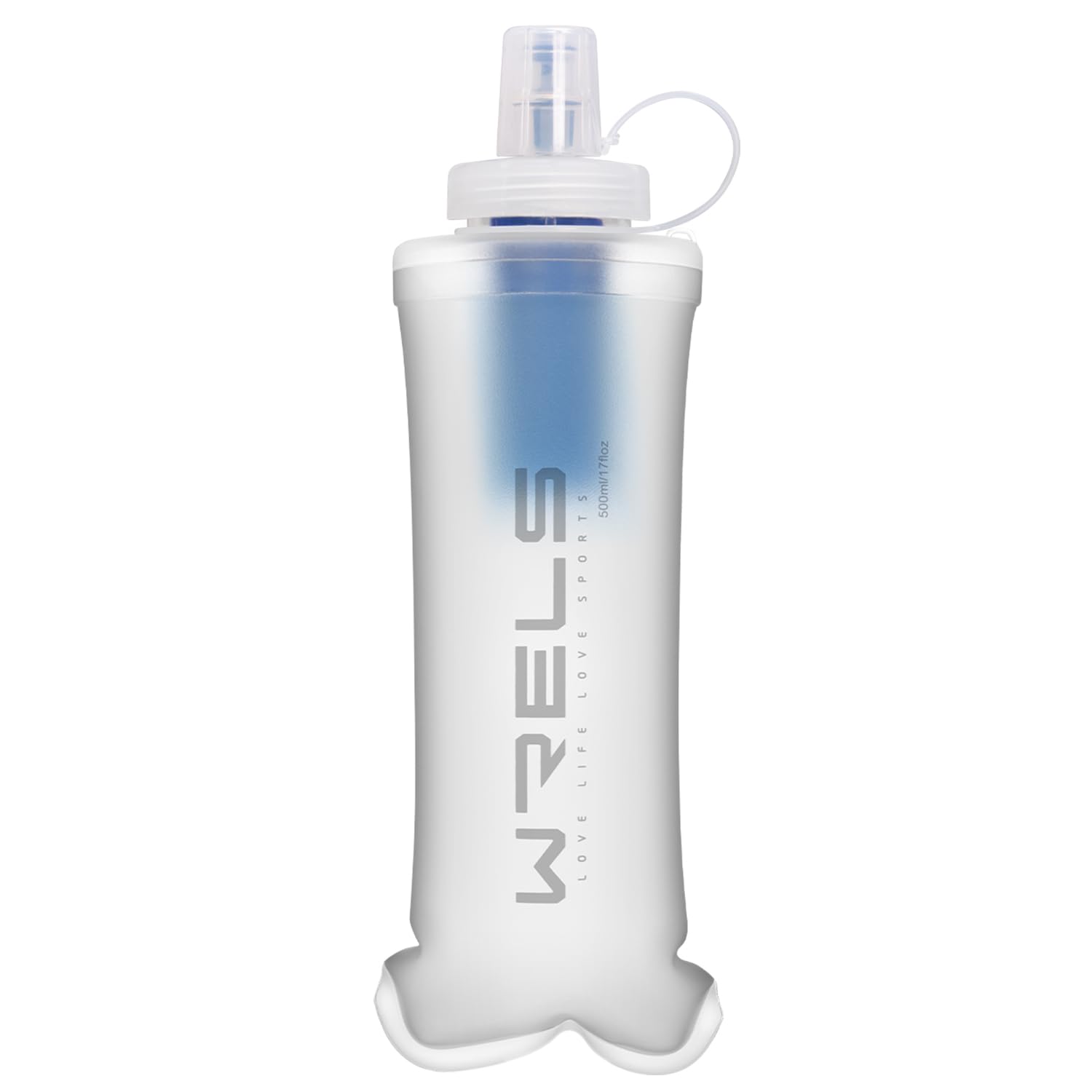 WRELS Faltbare Wasserfilterflasche – 500 ml Ultraleichte Soft Flask mit Filter,Wasserfilter Outdoor für Camping, Wandern, Backpacking und Trailrunning