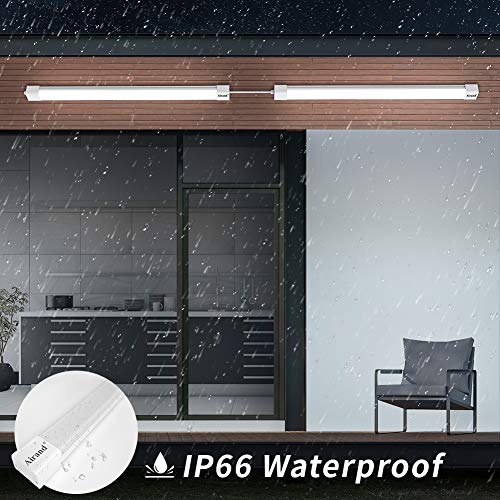 Utility Led Shop Light Fixture 4Ft Plug In Ceiling Lights Led Tube Light For Kitchen Bathroom Garage Basement Office, Long Led Shoplight, Corded Electric With On/Off Switch, Linkable, Ip66 Waterproof #TOP3