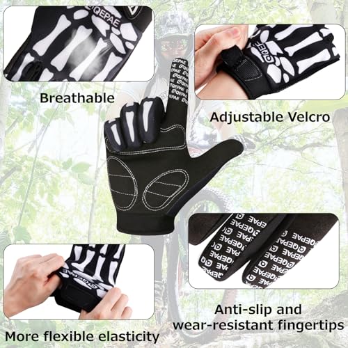 Azarxis Luvas de ciclismo ajustáveis com ecrã tátil luvas de dedo completo para bicicleta de montanh