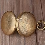 Dentily Vintage Copper Train London Design Hand Winding Mechanical Pocket Watch Mens Watches - Image 5