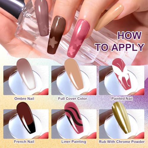 Kit de esmaltes en gel Gradient Painting, 12 colores nude y blanco negro miniatura 3