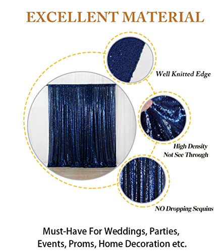 4Ftx6Ft-Navy Blue-Sequin Photo Backdrop, Wedding Photo Booth,Photography Background (Navy Blue) #TOP3