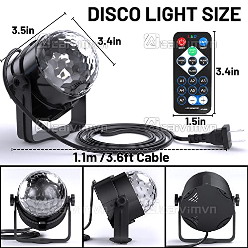 Disco Lights For Parties, 7 Modes Disco Ball, Sound Activated Disco Ball Light With Remote Control Party Lights Dj Disco Lights For Home Room Dance Parties Bar Pub Club Birthday Wedding Karaoke Xmas #TOP3